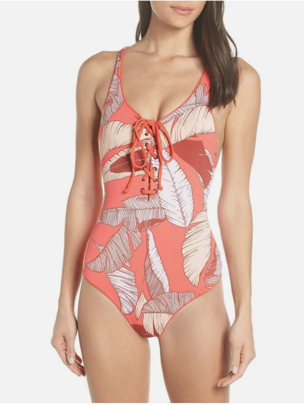 Maaji women’s reversible one piece Lace-Up halter Swimsuit